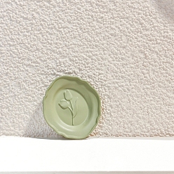 Темный Морско-зеленый Модель пластины из сплава с овальным узором и тюльпаном, напечатанная распылением, аксессуары для домашнего кукольного домика с микро-ландшафтом, притворяясь опорными украшениями, темно-зеленый, 32x28x4 мм