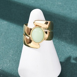 Золотой 304 открытые кольца манжеты из нержавеющей стали, с синтетическим драгоценным камнем, без свинца, без кадмии и без никеля, золотые, 19 мм, размер США 8 1/2 (18.5 мм)