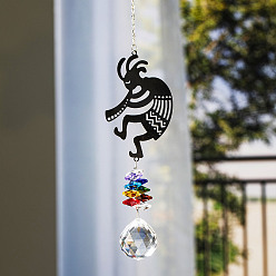 Human Металлические подвесные украшения, Стеклянные круглые ловцы солнца с кисточками для украшения дома и сада, человек, 380x55 мм