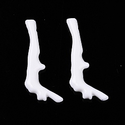 Белый Непрозрачные акриловые подвески, филиал, белые, 38x15x5 мм, отверстие : 1.5 мм, Около 640 шт / 500 г