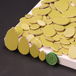 Бледно-Золотистый Мозаичная плитка из фарфора в форме листа, для поделок из мозаики своими руками, рамки для картин и многое другое, бледно золотарник, 23~52x14~32x4 мм, о 25~40 шт / комплект