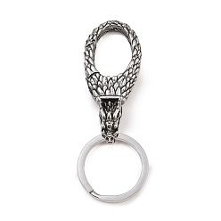 Дракон 316 брелки из хирургической нержавеющей стали, античное серебро, дракон, 84 мм