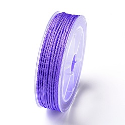 Сине-фиолетовый Плетеные нити нейлона, мамбо нить, для изготовления ювелирных изделий, синий фиолетовый, 1.5 мм, около 19.68 ярдов (18 м) / рулон