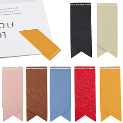 (52) Непрозрачная лаванда 7шт 7 цвета закладки из искусственной кожи, прямоугольные, разноцветные, 80x30 мм, 1 шт / цвет