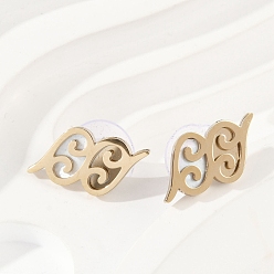 Золотой 304 из нержавеющей стали серьги, ионное покрытие (ip), золотые, 8.5x15.5 мм