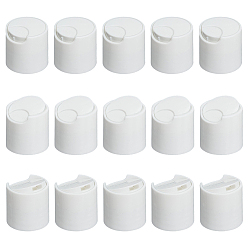 Белый ПП пластиковые пресс-колпачки, замена диска сверху, закрытие флакона с лосьоном, колонка, белые, 3x3.1 см