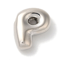 Letter P Brass Pendants, Long-Lasting Plated, Platinum, Letter P, 10x9x3.5mm, Hole: 1.4mm