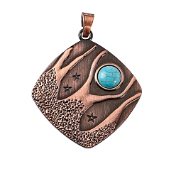 Rhombus Подвески из сплава , для аксессуаров для ожерелий, с целью перехода в кольце, ромб, 83x67 мм