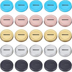 (52) Непрозрачная лаванда Жестяная пластина для монет, крышка банки каменщика, разноцветные, 7.2x1.4 см, 5 шт / цвет, 5 цветов, 25 шт / комплект