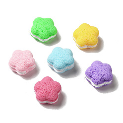 Mixed Color Opaque Resin Cabochons, Flower, Mixed Color, 17x17x11mm