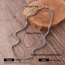  Vintage 5MM 304 Stainless Steel Wheat Chain Necklaces for Women, Tarnish Free, 23.62 inch(60cm)