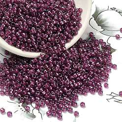 (1076) Inside Color Grey/Magenta Lined Круглые бусины toho, японский бисер, (1076) внутри цвет серый / пурпурный на подкладке, 11/0, 2.2 мм, отверстие : 0.8 мм, Около 1110 шт / 10 г