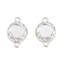 Flat Round 304 Stainless Steel Magnetic Clasps with Loops, Round Hole, Flat Round, Tray: 5mm, 9x14x5mm, Hole: 1.2mm, Fit for 0.7mm Rhinestone