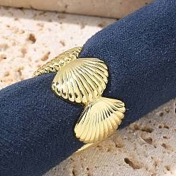 Настоящее золото 18K Латунные манжеты для женщин, без кадмия и без свинца, формы раковины, реальный 18 k позолоченный, 13.5 мм, внутренний диаметр: 18 мм