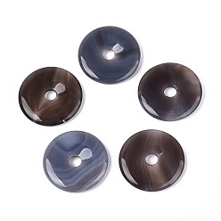 Серый агат Естественно серый агат большие кулоны, подвески в виде пончиков/пи-дисков, 49~50.5x6.5~8 мм, отверстие : 9~11 мм