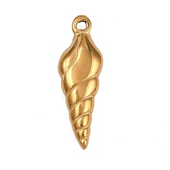 Золотой 304 подвески из нержавеющей стали, раковины прелести, золотые, 22x7x3 мм, отверстие : 1.2 мм