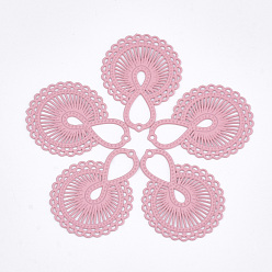 Фламинго 430 из нержавеющей стали филигранные подвески, окрашеные, гравированные металлические украшения, цветок с бесконечностью, фламинго, 26x19x0.5 мм, отверстие : 0.9 мм