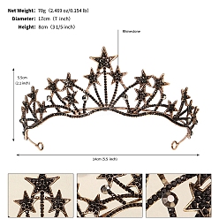 Реактивный Самолет Обручи для волос из сплава со стразами для женщин и девочек, черный свадебный венец, струя, 135~140 мм
