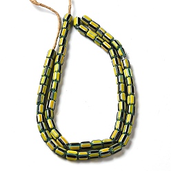 Черный Непальские бусины лэмпворк ручной работы, шевронные бусины, колонка, чёрные, 6~11x7~8 мм, отверстие : 1.8 мм, около 62~72 шт / нитка, 25.59~25.98'' (65~66 см)