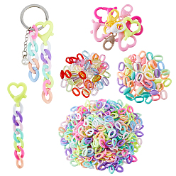 (52) Непрозрачная лаванда Наборы для поиска ювелирных изделий, включая акриловые быстроразъемные соединения, смолы омара коготь застежками, разноцветные, 16.5x11.5x3.5 мм, внутренний диаметр: 4.5x9 мм, 440 шт