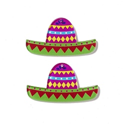 Разноцветный Полупрозрачные акриловые подвески, кепка прелести, красочный, 28x49.5x2.5 мм, отверстие : 1.5 мм