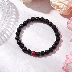 Черный Браслеты из синтетических бирюзовых бусин для женщин и мужчин, окрашенные, чёрные, внутренний диаметр: 2-1/8 дюйм (5.5 см)