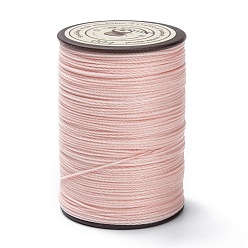 Pink Круглая вощеная нить из полиэстера, микро шнур макраме, витой шнур, для шитья кожи, розовые, 0.55 мм, около 131.23 ярдов (120 м) / рулон