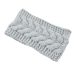 Gainsboro Garnwärmer-Stirnbänder aus Polyacrylnitrilfaser, weiche, dehnbare, dick gestrickte Kopfbandage für Damen, gainsboro, 210x110 mm