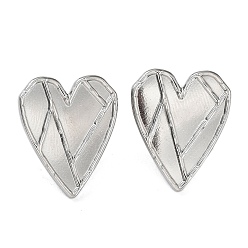 Нержавеющая Сталь Цвет Не тускнеет 304 фурнитура для сережек-гвоздиков из нержавеющей стали, серьги настройки, сердце, цвет нержавеющей стали, 21.5x18 мм, штифты : 0.7 мм