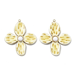 Лиловый 304 нержавеющей стальной эмали подвески, , cmолой, вакуумное покрытие pvd, реальный 18 k позолоченный, сирень, 35.5x30.5x4 мм, отверстие : 1.5 мм