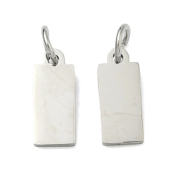 Нержавеющая Сталь Цвет 304 прелести нержавеющей стали, штамповка пустой метки, прямоугольные, цвет нержавеющей стали, 12x2x1 мм, Перейти кольцо: 5x1 мм, 3 мм внутренним диаметром