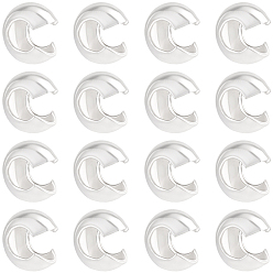 Серебро 20шт. 925 крышка из стерлингового серебра с обжимным бисером, серебряные, 3x4x2 мм