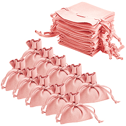 Pink Упаковочные пакеты из микрофибры, для украшений, шнурок сумки, розовые, 6.9~7.5x7.5x0.4 см