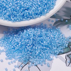 (DB0861) Matte Transparent Aqua AB MIYUKI Delica Beads, Cylinder, Japanese Seed Beads, 11/0, (DB0861) Matte Transparent Aqua AB, 1.3x1.6mm, Hole: 0.8mm, about 10000pcs/bag, 50g/bag