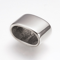 Нержавеющая Сталь Цвет Устойчивые к потускнению 316 подвески-слайдеры из хирургической нержавеющей стали, овальные, цвет нержавеющей стали, 12.5x7.5x8 мм, отверстие : 5x10 мм