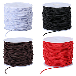 (52) Непрозрачная лаванда 4рулоны 4цветные эластичные шнуры, эластичная нить, для браслетов, , изготовление ювелирных изделий, разноцветные, 0.8 мм, около 26.24~28.43 ярдов (24~26 м) / рулон, 1 рулон / цвет