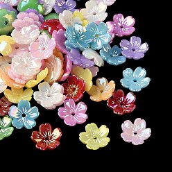 (52) Непрозрачная лаванда Акриловый шарик крышки, цветок, разноцветные, 11~11.5x12x3 мм, отверстие : 1.4 мм, Около 3125 шт / 500 г