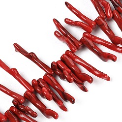 (123L) Белый крем непрозрачный блеск Нити бусин из непрозрачного акрила, имитирующие кораллы, самородки, огнеупорный кирпич, 27~47x12~18x5~6 мм, отверстие : 1.5 мм, около 100 шт / нитка, 22.24''~22.44'' (56.5~57 см)