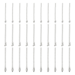 (52) Непрозрачная лаванда 304 удлинитель цепи из нержавеющей стали, с прелестями, разнообразные, разноцветные, 56~61x3 мм, 30 пряди / коробка