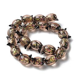 Индийский Красный Нити из фольги в технике лэмпворк, кошка, Индийская красная, 13x15x11~11.5 мм, отверстие : 1.2~1.6 мм, около 20 шт / нитка, 11.89'' (30.2 см)