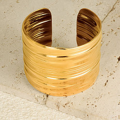 Настоящее золото 18K Хип-хоп стильные 304 браслеты-манжеты из нержавеющей стали для женщин, реальный 18 k позолоченный, внутренний диаметр: 2-1/2 дюйм (6.2 см)