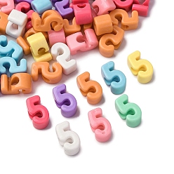 (52) Непрозрачная лаванда Непрозрачный акрил европейского бисера, бусины с большим отверстием, число 5, разноцветные, 22x13x12 мм, отверстие : 6 мм, 222 шт / 500 г