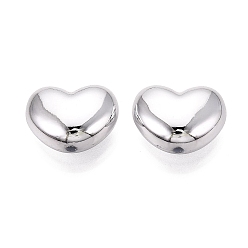 Silver Plated UV Plating Acrylic Beads, Heart, Silver Plated, 16x21.5x11mm, Hole: 2.2mm
