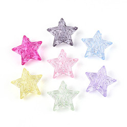(52) Непрозрачная лаванда Прозрачные акриловые бусины, звезда, разноцветные, 23x25x12 мм, отверстие : 2.2 мм, Около 210 шт / 500 г