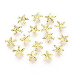 Золотой Алюминиевые кабошоны, принадлежности для наполнения эпоксидной смолой, Для изготовления ювелирных изделий из смолы, форма морской звезды, нет-луночное, золотые, 4x4.5x0.8 мм