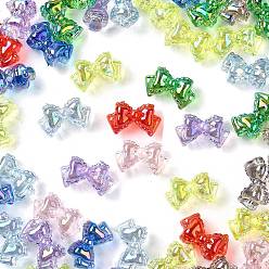 (52) Непрозрачная лаванда Уф-покрытие прозрачные акриловые бусины, радужный, бантом, разноцветные, 15x25x12 мм, отверстие : 2.5 мм