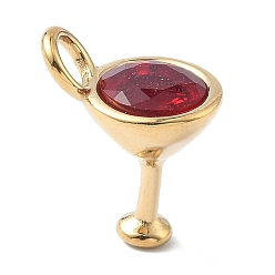 Золотой 304 из нержавеющей стали горный хрусталь подвески, чашка, золотые, 19x12x16 мм, отверстие : 4 мм