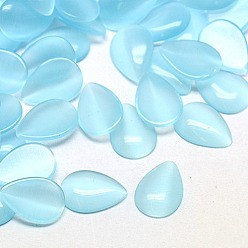 Бледно-бирюзовый Кабошоны кошачьего глаза, слеза, бледные бирюзовая, 10x7x2.5 мм