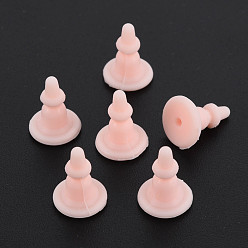 Light Coral Silicone Ear Nuts, Earring Backs, for Stud Earring Making, Light Coral, 11x8x8mm, Hole: 0.7mm