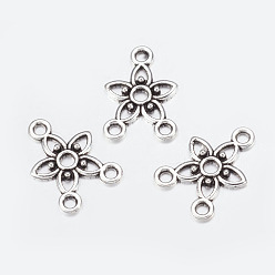 Античное Серебро Сплав ссылки люстра компонент, 3 Разъемы петли, без свинца, без кадмия и без никеля , античное серебро, длиной около 17.5 мм , шириной 12 мм , толщиной 2 мм , отверстие : 1.5 мм